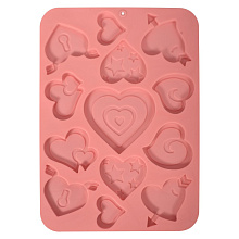 Форма для шоколадных конфет Сердечки ассорти, 23х16,5х1 см