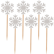 Шпажки для канапе Снежинки, 6 шт, длина 14 см