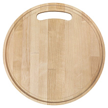 Доска разделочная деревяная круглая с желобками, 24 см
