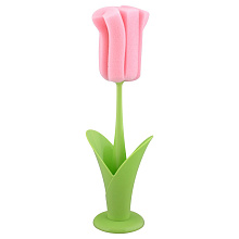 Губка-щетка с подставкой Цветок, 25 см