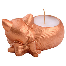 Свеча декоративная с подсвечником Кошечка, 10х7х4,5 см