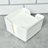 Салфетница Лофт 15 см квадратная (белый), 15х15х8,5 см