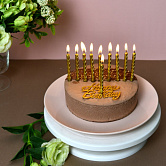 Свечи для торта Happy Birthday, 10 шт + топпер, 8 см