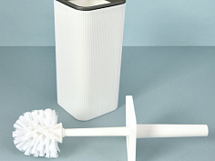 Набор для WC "РИФ" (белый/серебро), 10х10х33,5 см