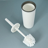 Набор для WC Венеция (белый/серебро), 9,5х9,5х33,5 см