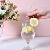 Трубочки для коктейля Цветник. Набор 4 шт, 20 см.