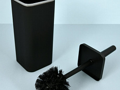 Набор для WC "РИФ" (черный/серебро), 10х10х33,5 см