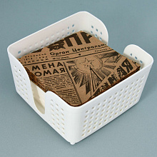 Салфетница Лофт 15 см квадратная (белый), 15х15х8,5 см