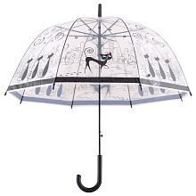 Зонт Изящная кошка, полуавтоматический, диаметр 80 см