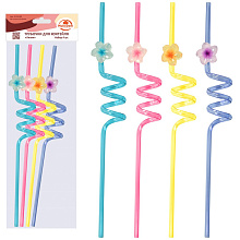 Трубочки для коктейля Лилии. Набор 4 шт, 26 см.