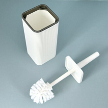 Набор для WC РИФ (белый/серебро), 10х10х33,5 см