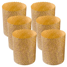 Форма для выпечки кулича бумажная Рогожка. Набор 6 шт. Диаметр 7см, высота 8,5см