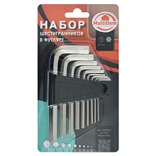 Набор шестигранников в футляре 9 шт, Размеры: 1,5~10 мм