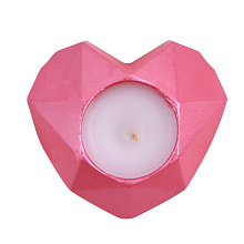 Свеча декоративная с подсвечником Сердце грань, 8х7,5х2,5 см