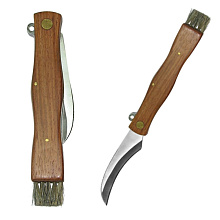 Нож грибника со щеточкой, деревянная ручка, 13,5 см