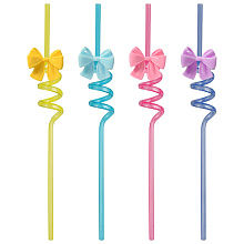 Трубочки для коктейля Банты. Набор 4 шт, 26 см.