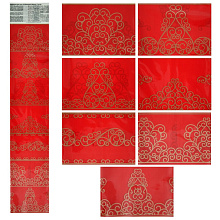 Термоэтикетки для украшения яиц Рубиновый Блеск 7 фрагментов. 7,5х5,5см. Общая длина 41см