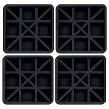 Антивибрационные подставки для стиральных машин и холодильников. 4 шт. (квадратные, черные)