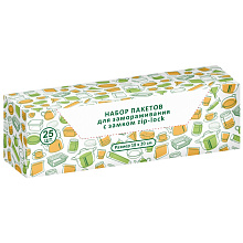 Набор пакетов для замораживания продуктов 25 шт, 18х20 см