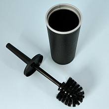 Набор для WC Венеция (черный/серебро), 9,5х9,5х33,5 см