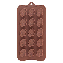 Форма для шоколадных конфет силиконовая Сердечки