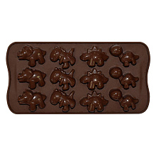 Форма для шоколадных конфет силиконовая Динозаврики