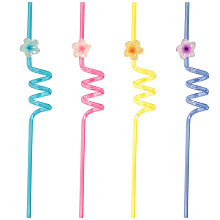 Трубочки для коктейля Лилии. Набор 4 шт, 26 см.