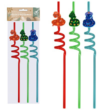 Трубочки для коктейля Змейка-Чародейка, 3 шт, 26 см