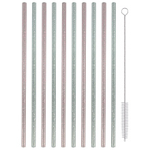 Трубочки для коктейля Блестки, 10 шт с ершиком, 25 см