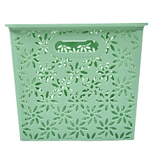 Корзинка Ромашки 14л с крышкой (нефрит), 35х24,5х20,5 см