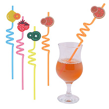 Трубочки для коктейля Фрукты, 4 шт, 26 см