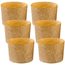 Форма для выпечки кулича бумажная Рогожка. Набор 6 шт. Диаметр 6см, высота 4,5см.