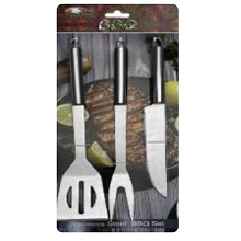 Набор для барбекю 3 предмета (лопатка 35х7,5 см, вилка для мяса 29,5х3,5 см, нож 35х3 см.)