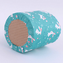 Форма для выпечки кулича бумажная Кролики. Набор 3 шт. Диаметр 9см, высота 9см.