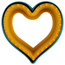 Форма для печенья, набор 2 шт, Сердечный дуэт, 10х10 см, 9х9 см, высота 4 см