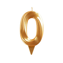 Свеча для торта Грань цифра 0 (золото), 8,7х4,3х1,2 см