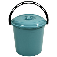 Ведро 10л с крышкой (бирюзово-синий), 27,5х30х28 см