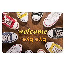 Коврик придверный Welcome-bye bye. Размер 60х40см