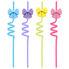 Трубочки для коктейля Банты. Набор 4 шт, 26 см.