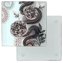 Доска разделочная, подставка под горячее Тайны джунглей, 18х18 см, 18x18x0.5см