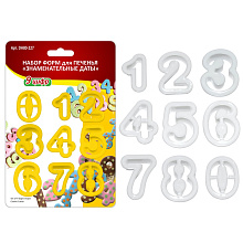 Формы для печенья, 9 цифр, Знаменательные Даты, 3,5x4,5 см