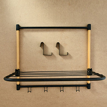 Полка навесная на дверь с 4 крючками, 45х30х40 см