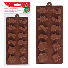 Силиконовая форма для шоколадных конфет Рождество, 22,5х10х1,5см