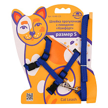 Шлейка для кошек, с поводком Комфорт, размер S