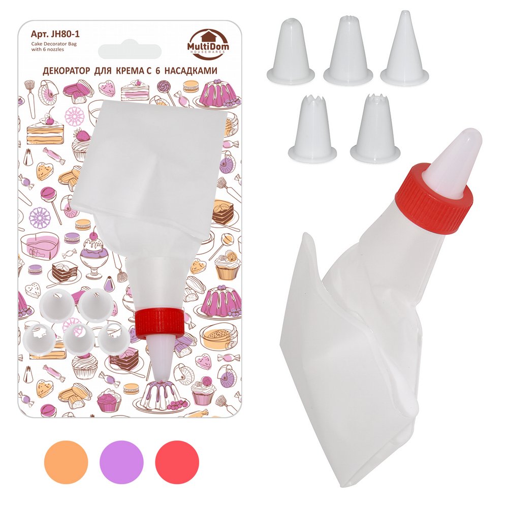 Декоратор для крема с 6 насадками 8 Декоратор для крема с 6 насадками